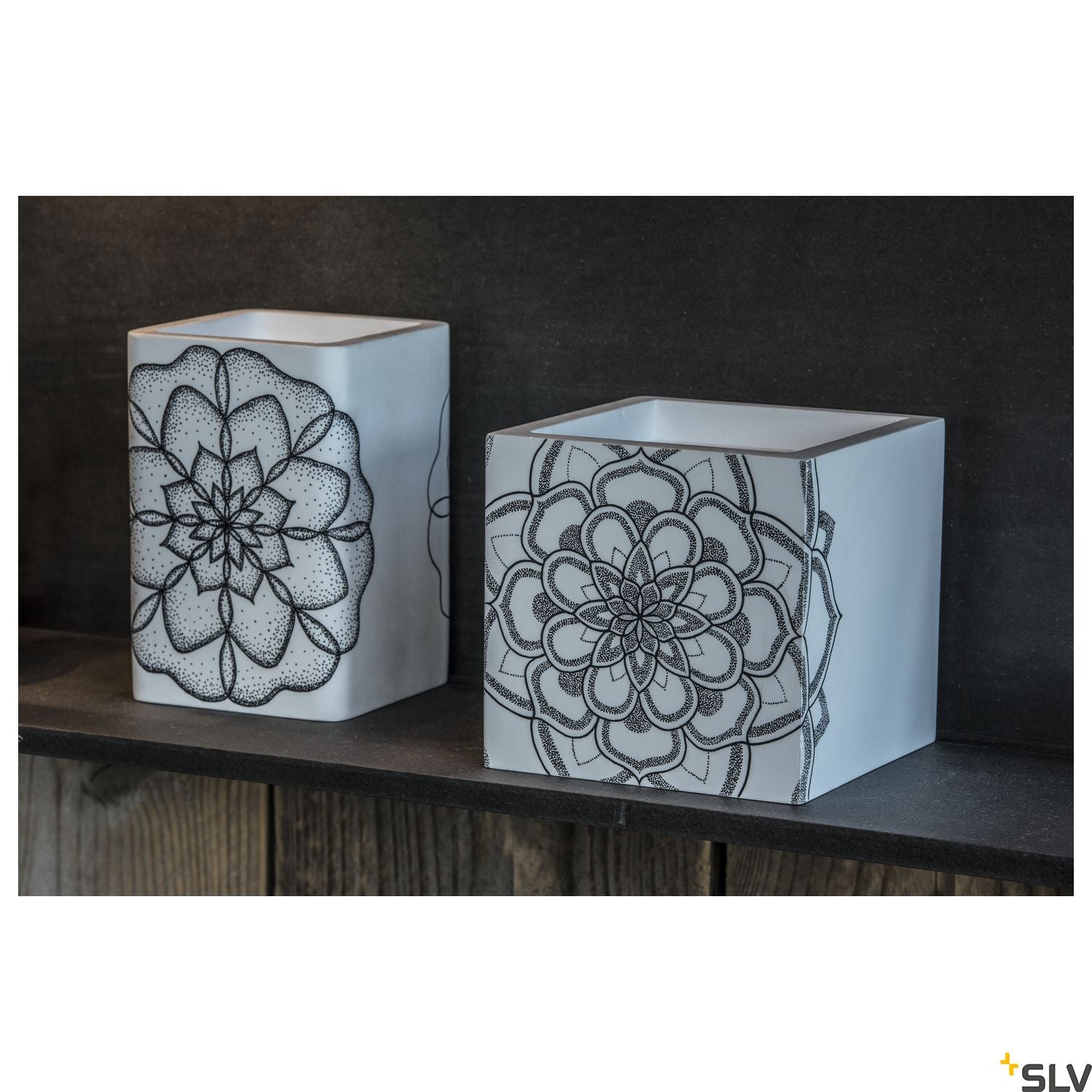 SLV Plaster CUBE wall light, square, white plaster, G9, max. 42W 148018