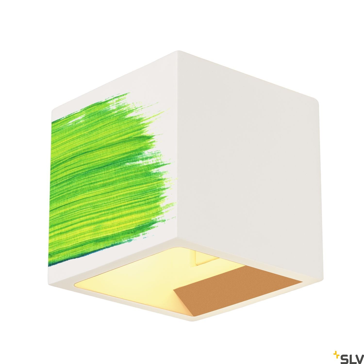 SLV Plaster CUBE wall light, square, white plaster, G9, max. 42W 148018