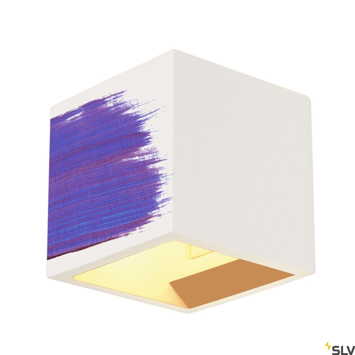 SLV Plaster CUBE wall light, square, white plaster, G9, max. 42W 148018