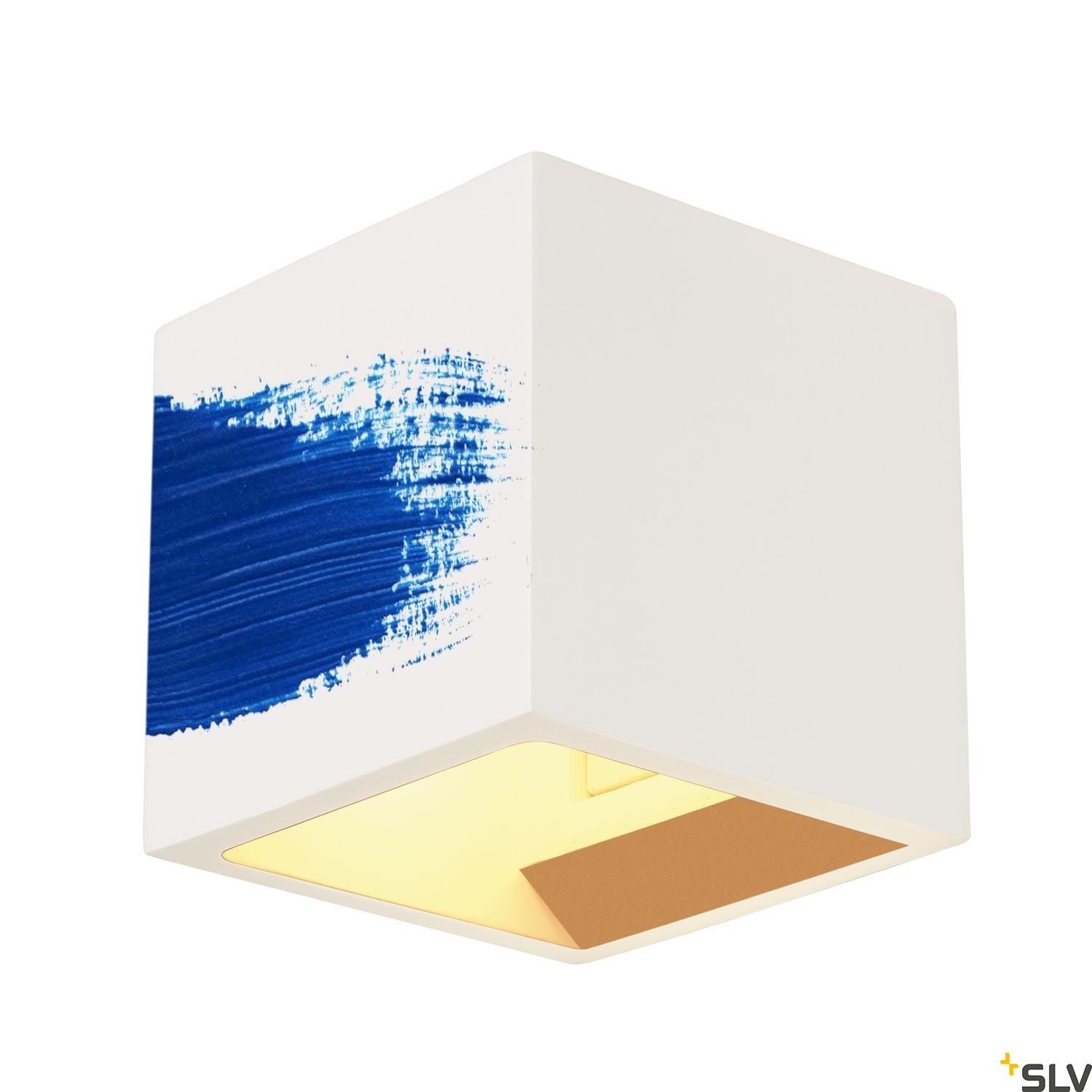 SLV Plaster CUBE wall light, square, white plaster, G9, max. 42W 148018