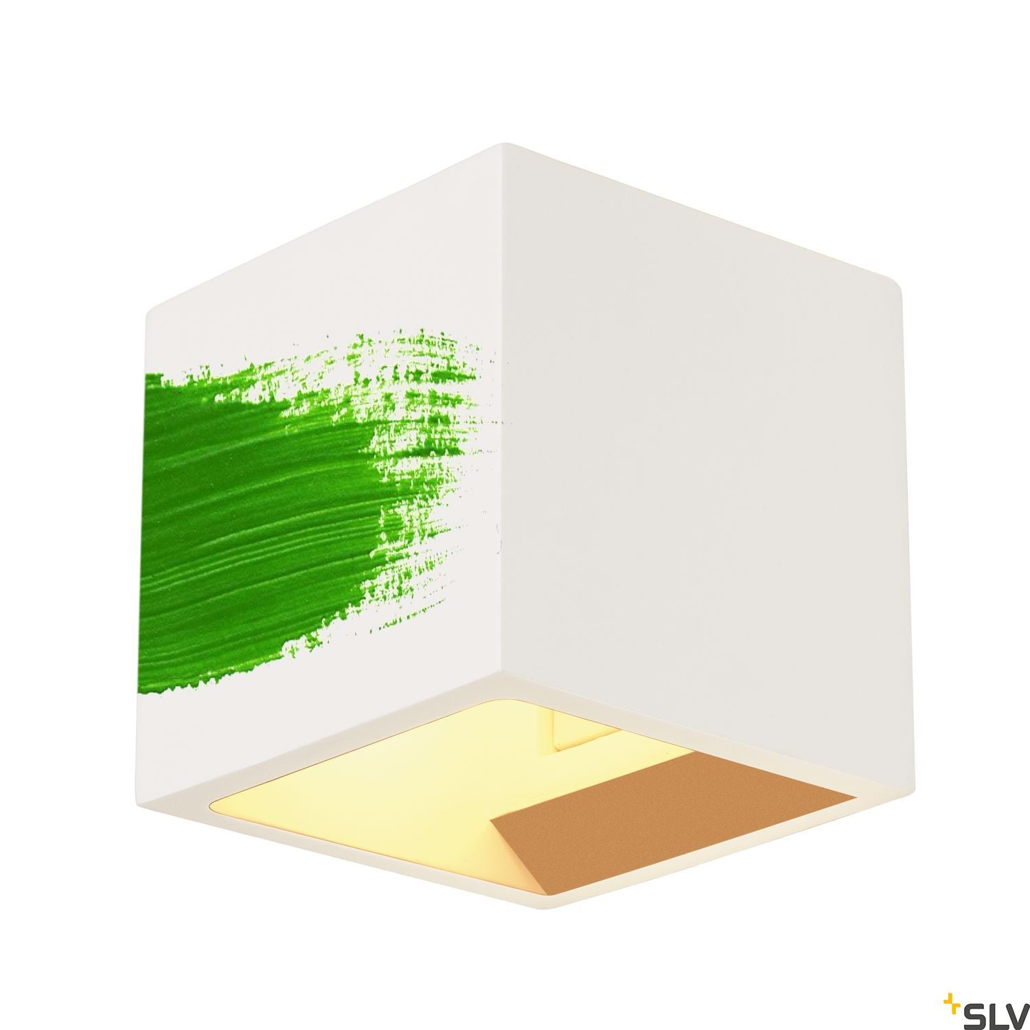 SLV Plaster CUBE wall light, square, white plaster, G9, max. 42W 148018