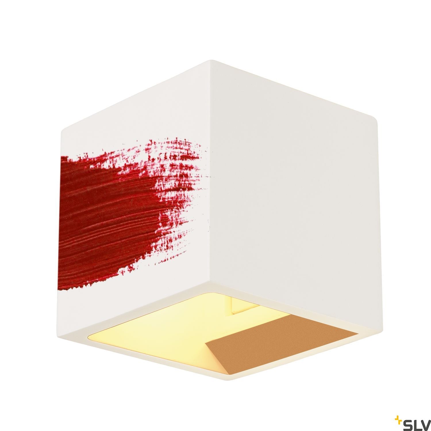 SLV Plaster CUBE wall light, square, white plaster, G9, max. 42W 148018