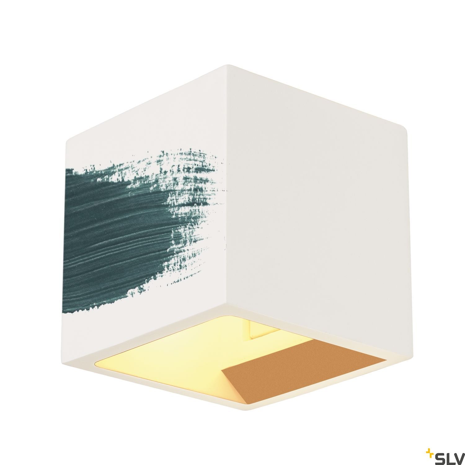 SLV Plaster CUBE wall light, square, white plaster, G9, max. 42W 148018