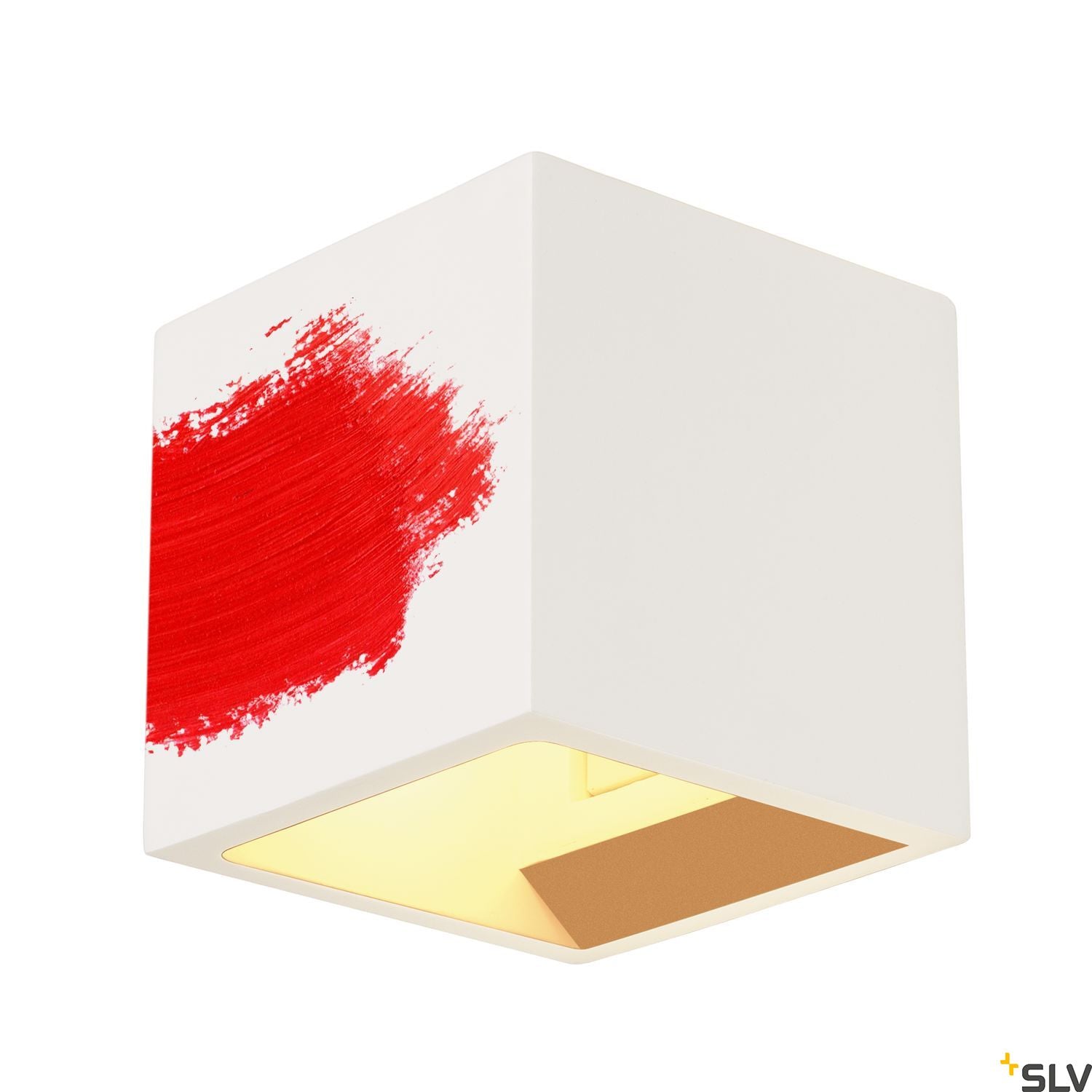 SLV Plaster CUBE wall light, square, white plaster, G9, max. 42W 148018