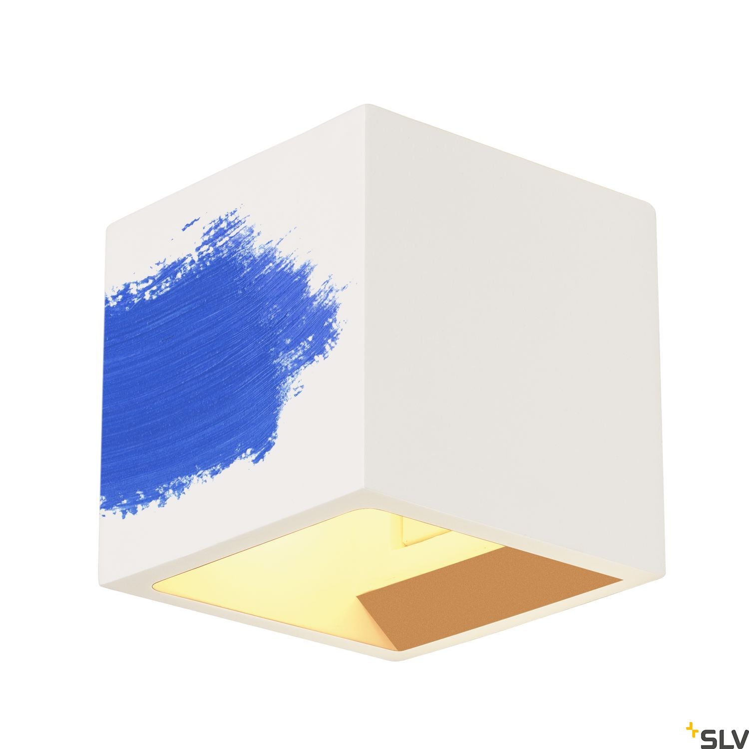 SLV Plaster CUBE wall light, square, white plaster, G9, max. 42W 148018