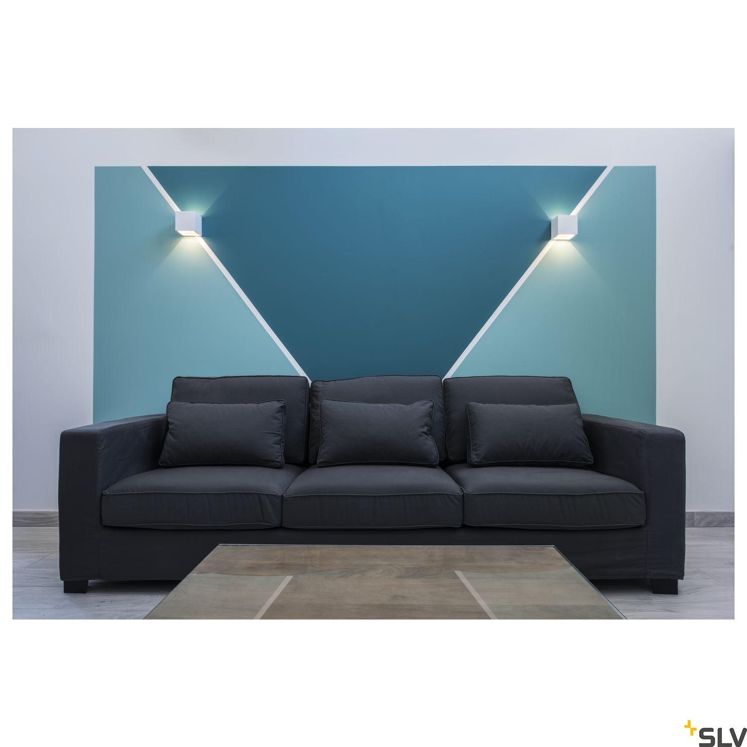 SLV Plaster CUBE wall light, square, white plaster, G9, max. 42W 148018