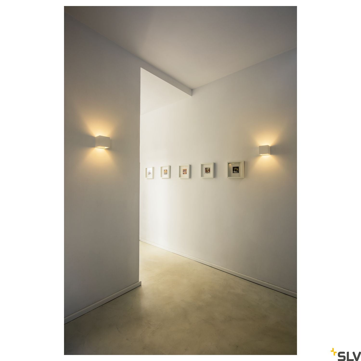 SLV Plaster CUBE wall light, square, white plaster, G9, max. 42W 148018