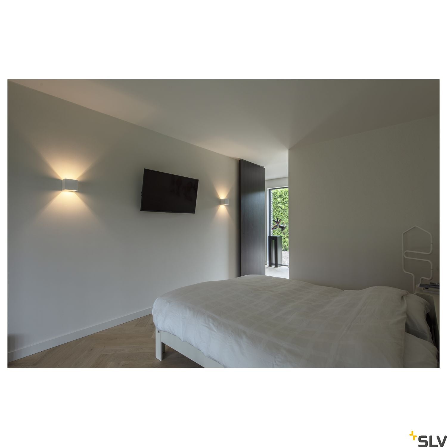SLV Plaster CUBE wall light, square, white plaster, G9, max. 42W 148018