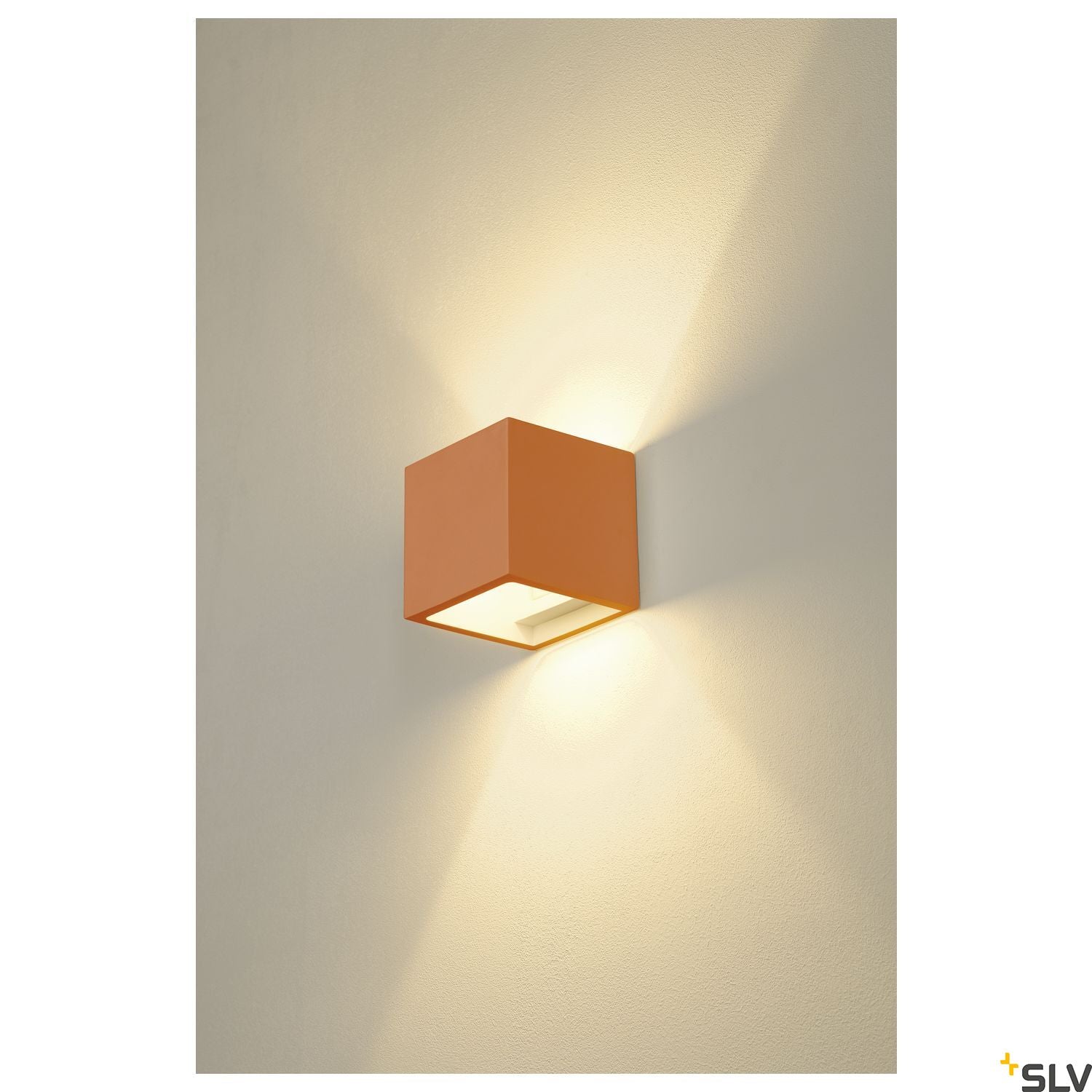 SLV Plaster CUBE wall light, square, white plaster, G9, max. 42W 148018