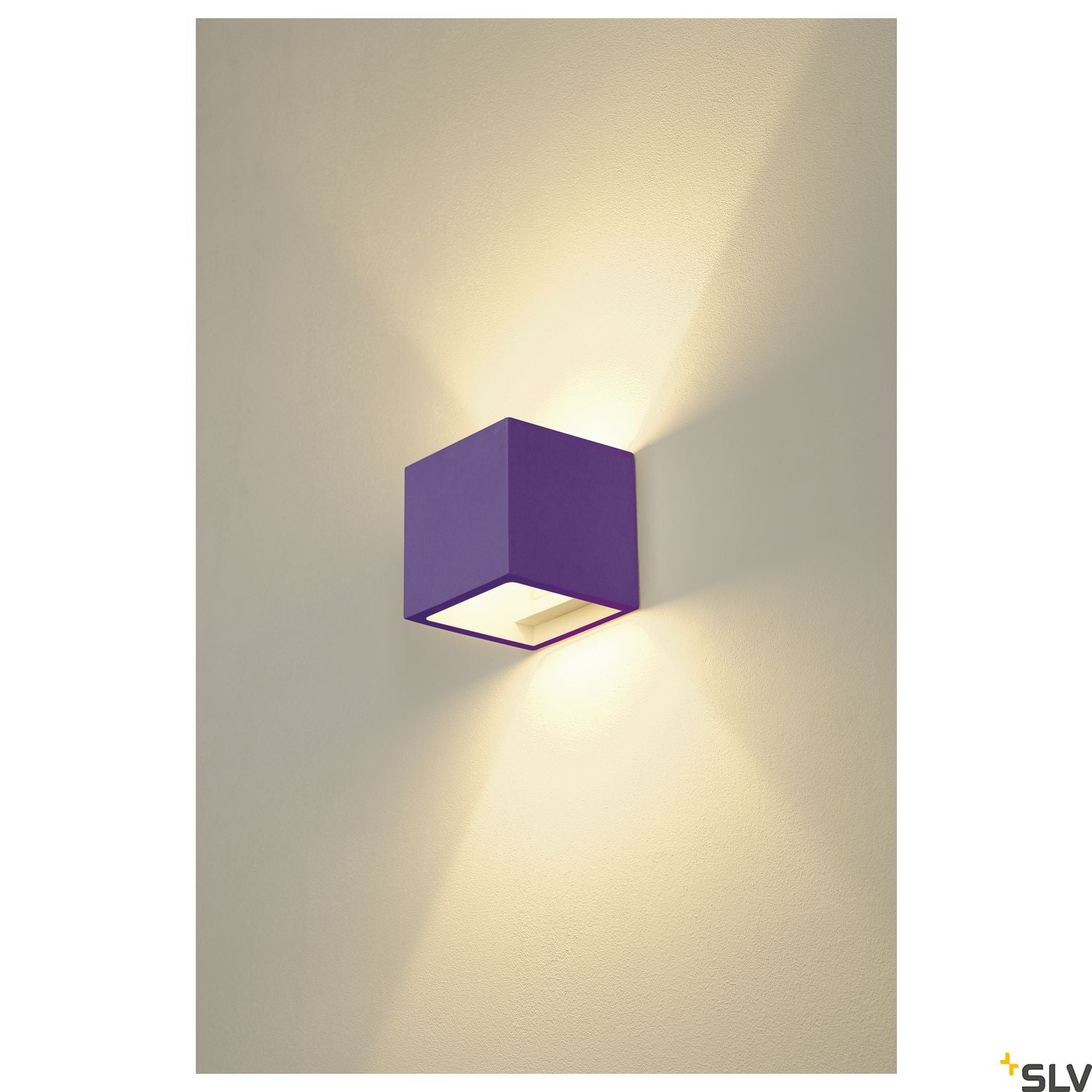 SLV Plaster CUBE wall light, square, white plaster, G9, max. 42W 148018