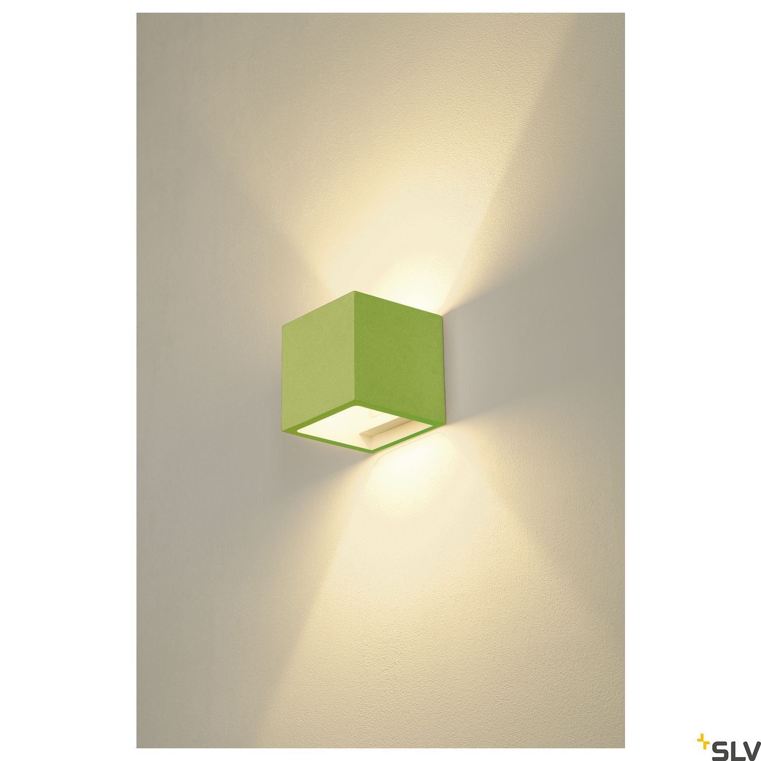 SLV Plaster CUBE wall light, square, white plaster, G9, max. 42W 148018