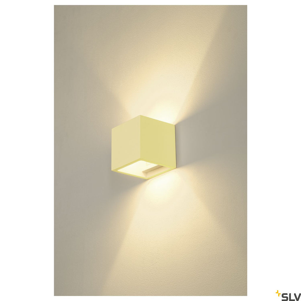 SLV Plaster CUBE wall light, square, white plaster, G9, max. 42W 148018