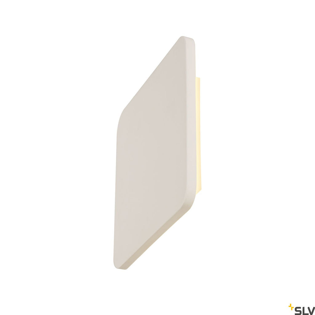 SLV Plaster SQUARE wall light, square, white plaster, 48 LED, 3000K 148019