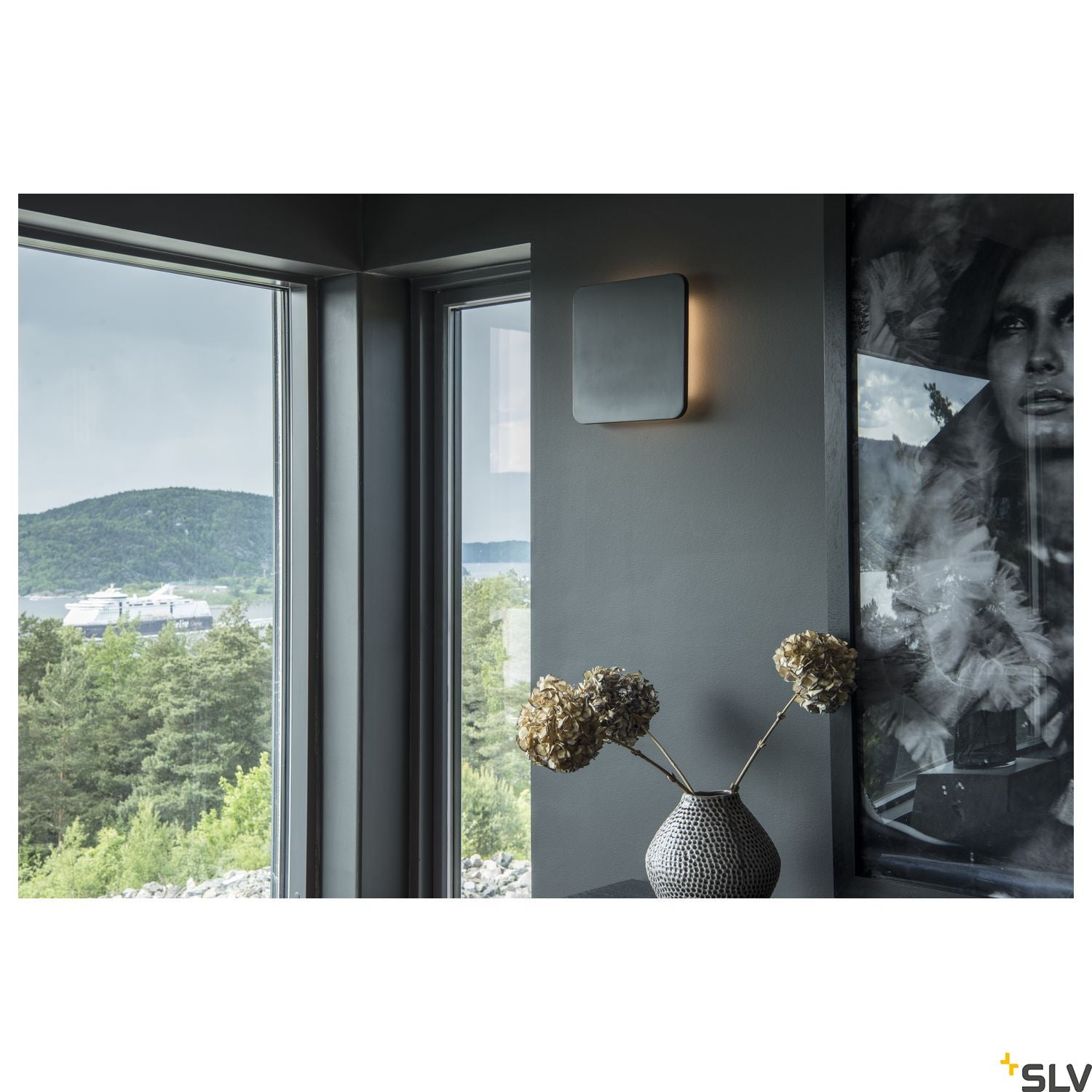 SLV Plaster SQUARE wall light, square, white plaster, 48 LED, 3000K 148019
