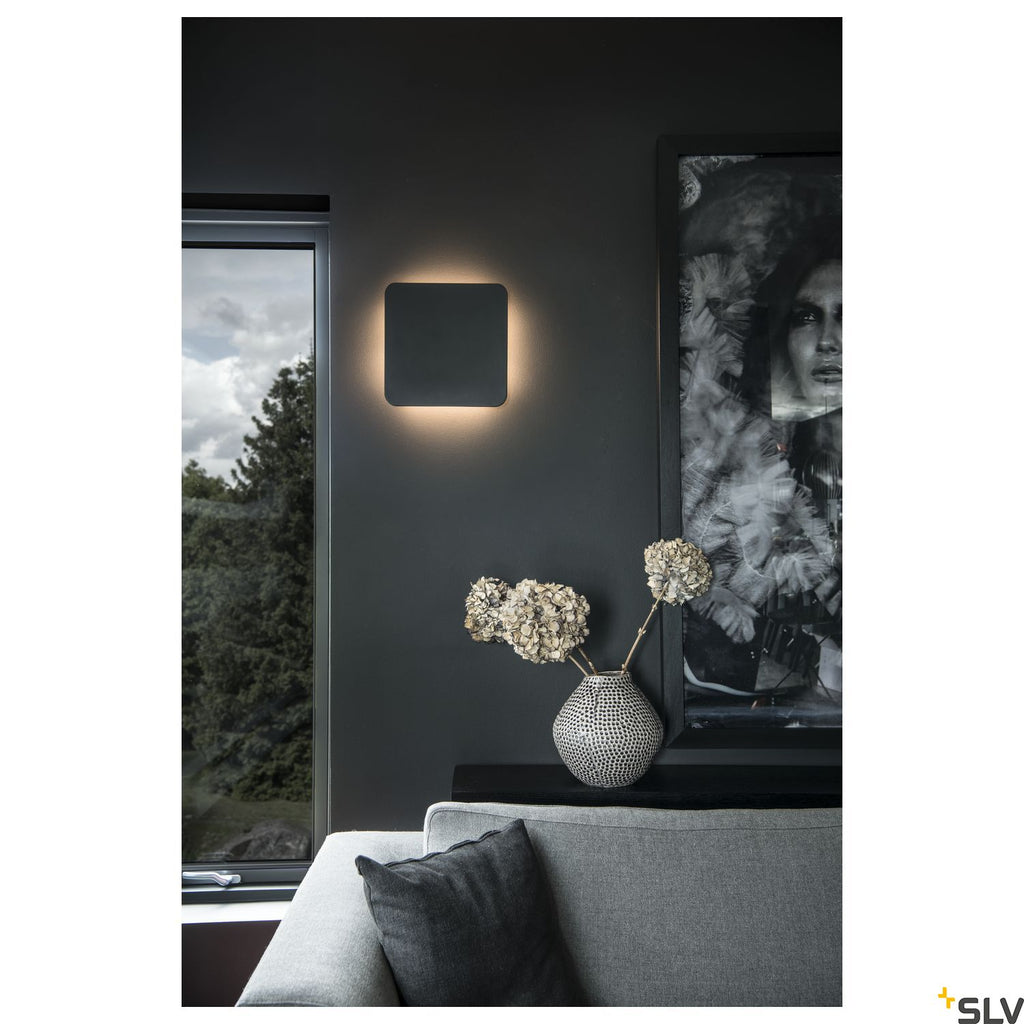 SLV Plaster SQUARE wall light, square, white plaster, 48 LED, 3000K 148019