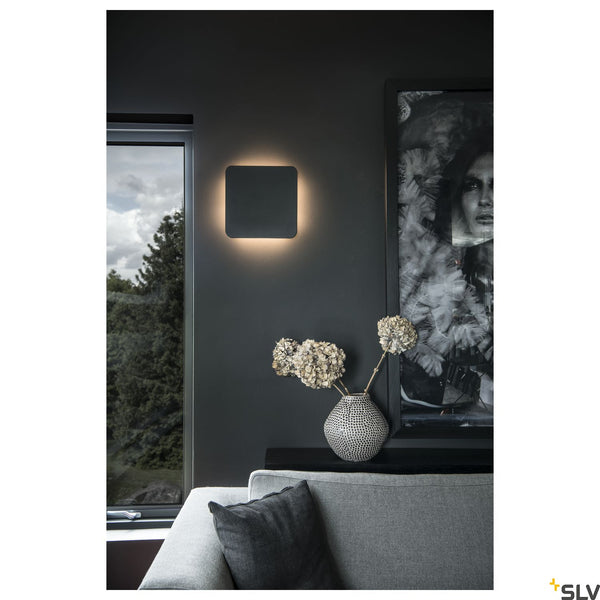 SLV Plaster SQUARE wall light, square, white plaster, 48 LED, 3000K 148019
