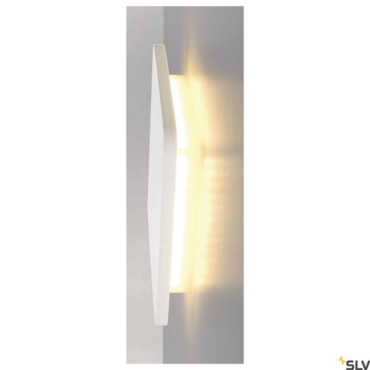 SLV Plaster SQUARE wall light, square, white plaster, 48 LED, 3000K 148019