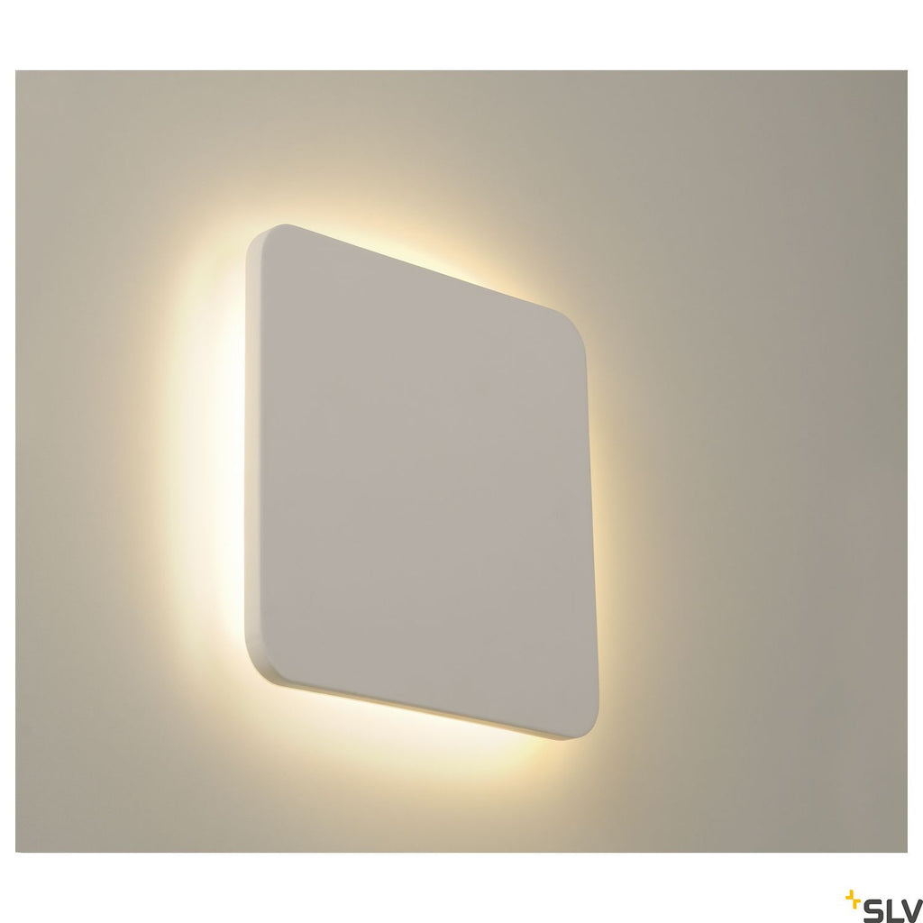 SLV Plaster SQUARE wall light, square, white plaster, 48 LED, 3000K 148019