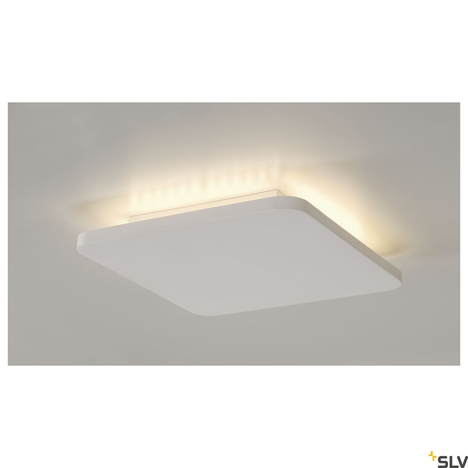 SLV Plaster SQUARE wall light, square, white plaster, 48 LED, 3000K 148019