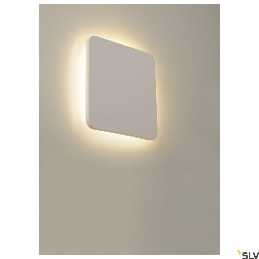 SLV Plaster SQUARE wall light, square, white plaster, 48 LED, 3000K 148019
