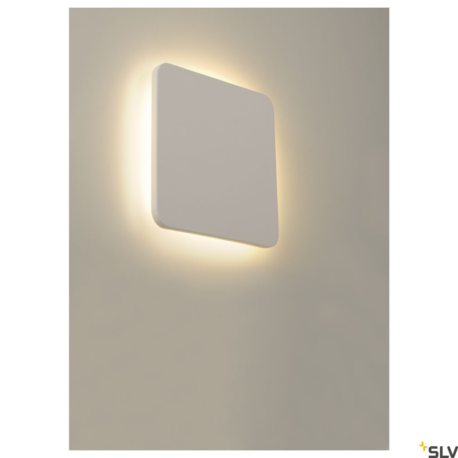 SLV Plaster SQUARE wall light, square, white plaster, 48 LED, 3000K 148019
