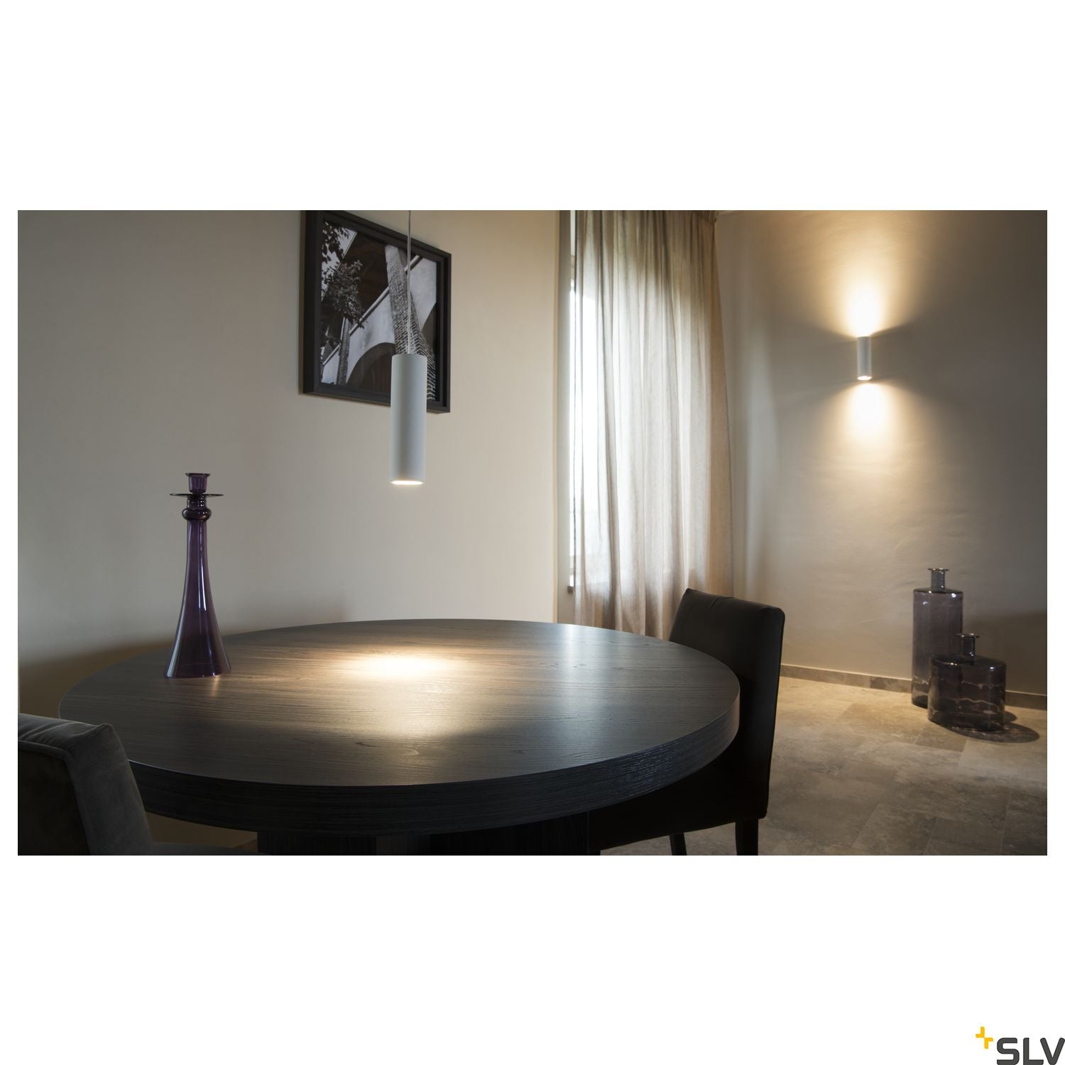 SLV Plaster WALL LIGHT, white plaster, round, 2x GU10, max. 2x 35W 148060
