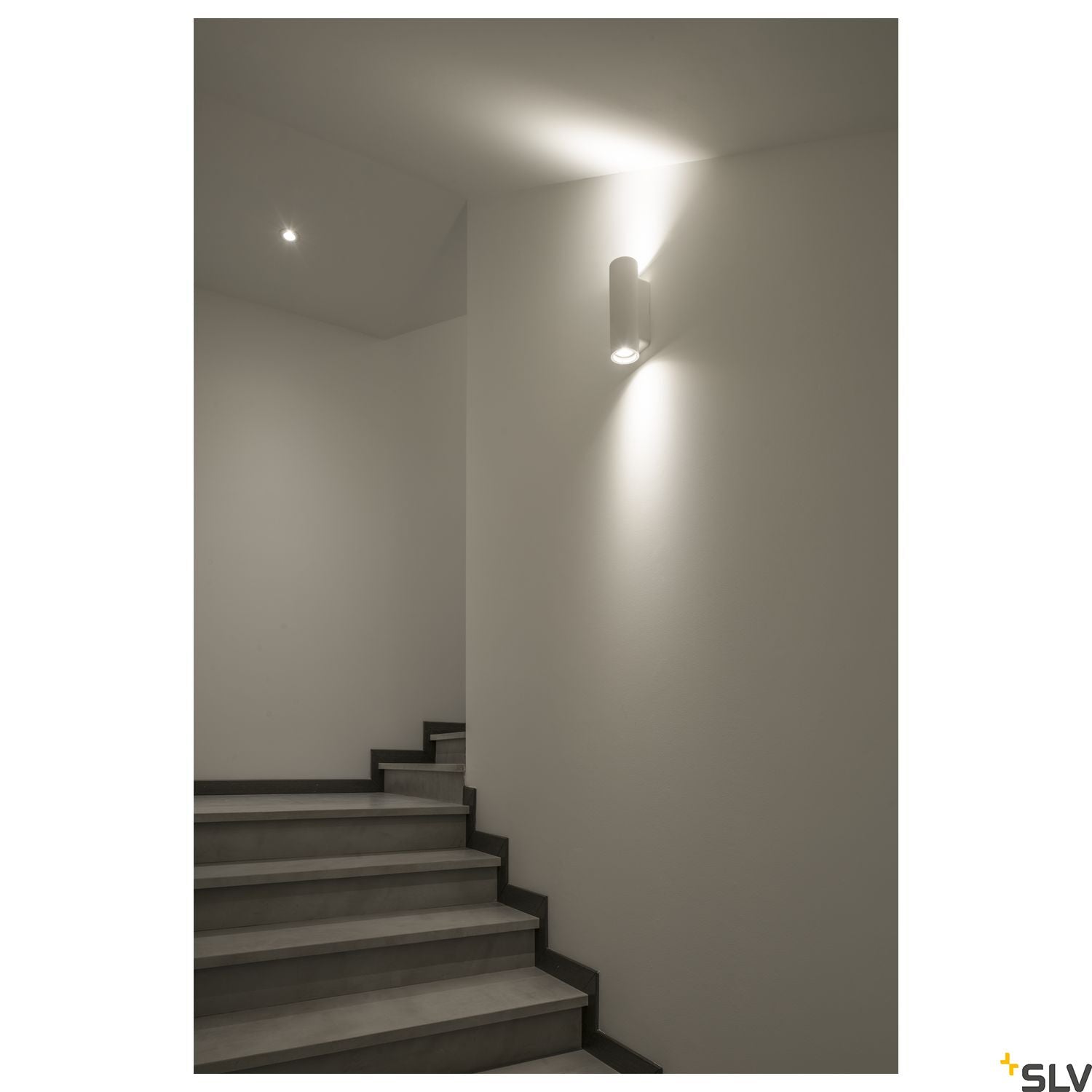 SLV Plaster WALL LIGHT, white plaster, round, 2x GU10, max. 2x 35W 148060