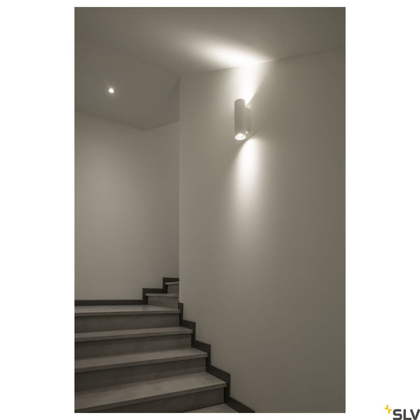 SLV Plaster WALL LIGHT, white plaster, round, 2x GU10, max. 2x 35W 148060
