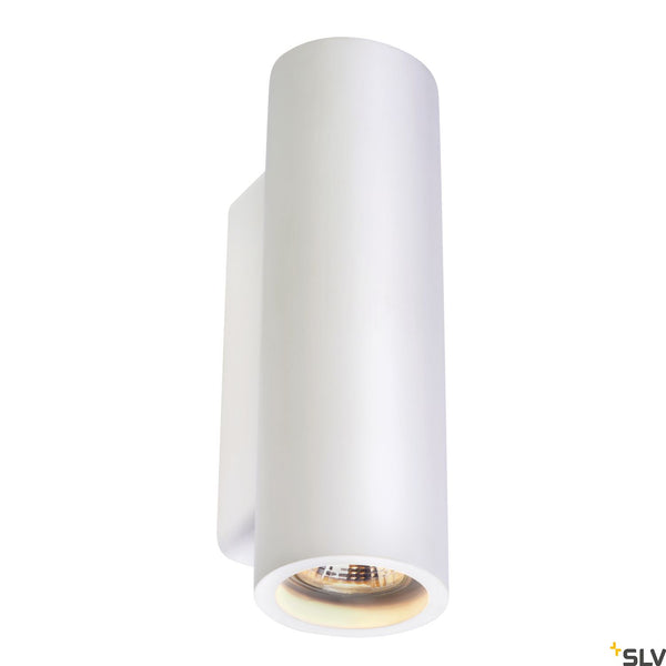 SLV Plaster WALL LIGHT, white plaster, round, 2x GU10, max. 2x 35W 148060