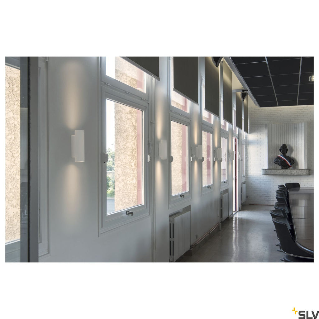 SLV Plaster WALL LIGHT, white plaster, round, 2x GU10, max. 2x 35W 148060