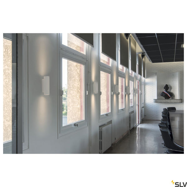 SLV Plaster WALL LIGHT, white plaster, round, 2x GU10, max. 2x 35W 148060