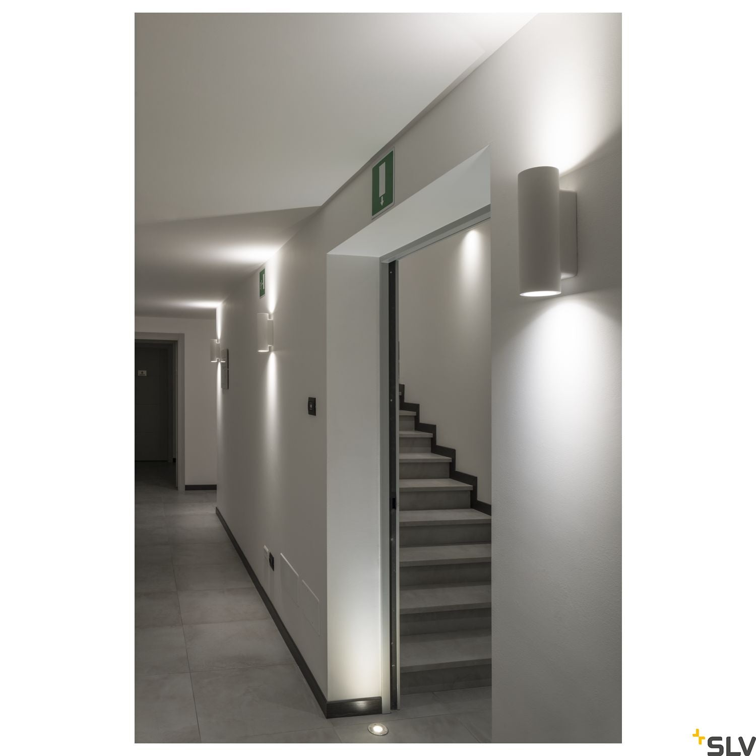 SLV Plaster WALL LIGHT, white plaster, round, 2x GU10, max. 2x 35W 148060