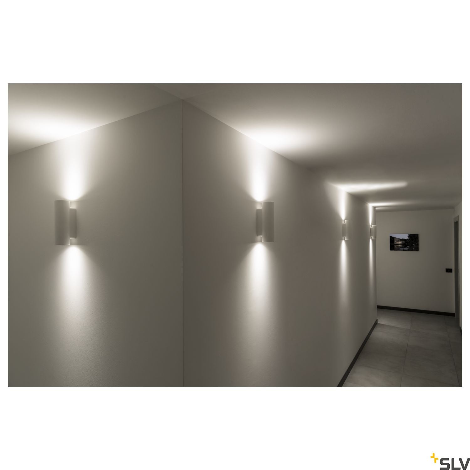 SLV Plaster WALL LIGHT, white plaster, round, 2x GU10, max. 2x 35W 148060