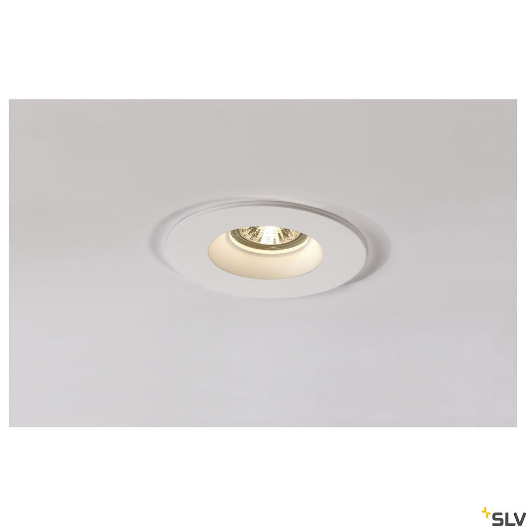 SLV Plaster downlight, GU10, round , white plaster 148070