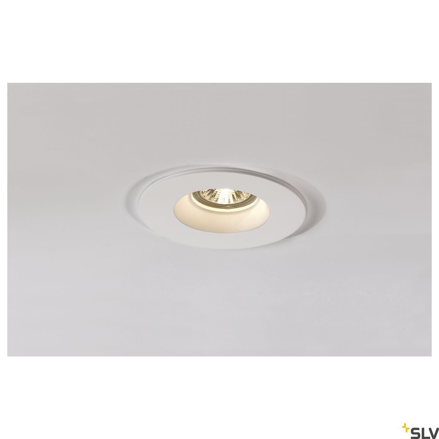 SLV Plaster downlight, GU10, round , white plaster 148070