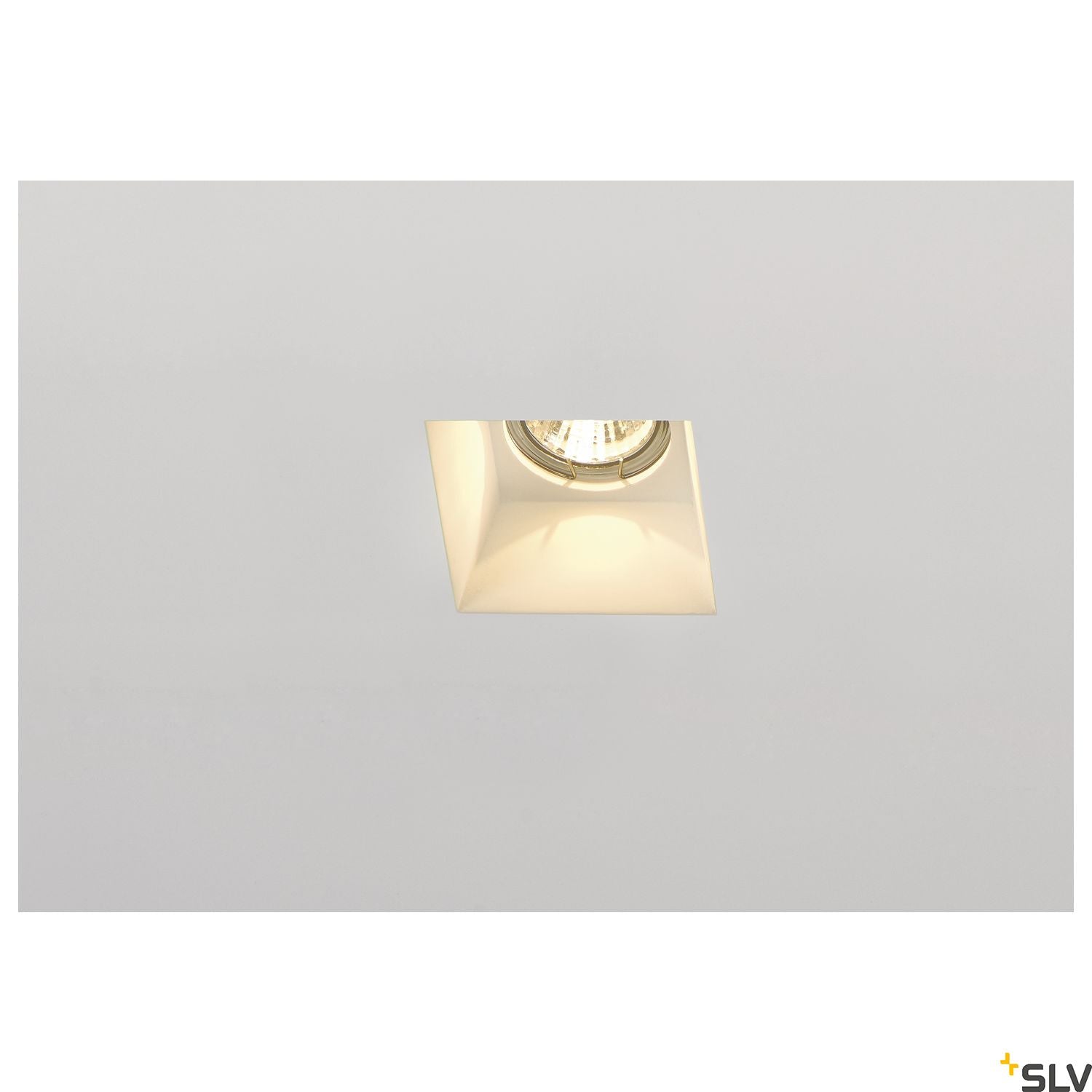 SLV Plaster downlight, GU10, square white plaster 148071