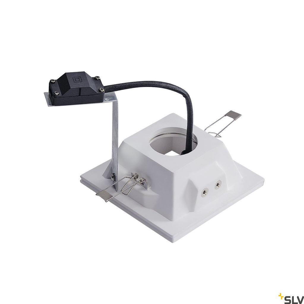 SLV Plaster downlight, GU10, square white plaster 148071