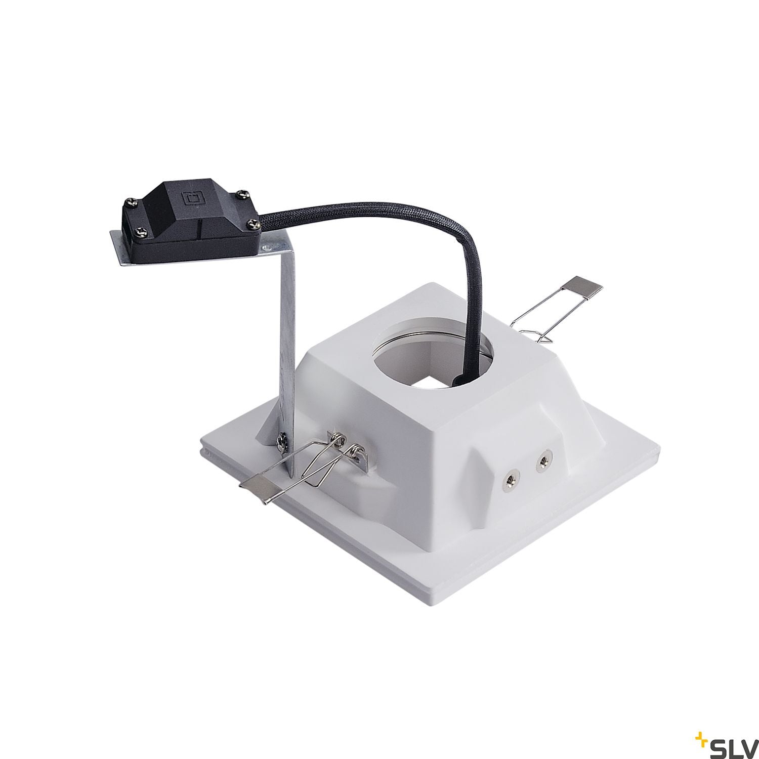SLV Plaster downlight, GU10, square white plaster 148071