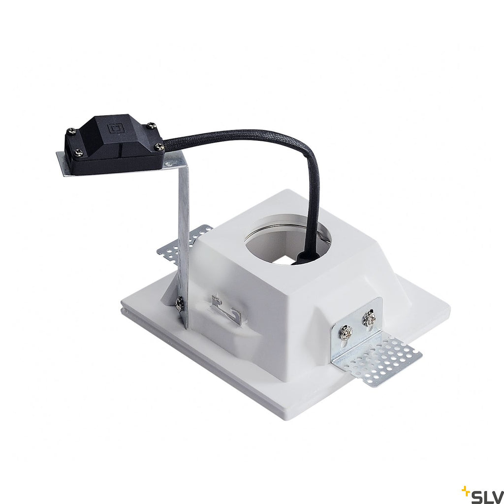 SLV Plaster downlight, GU10, square white plaster 148071