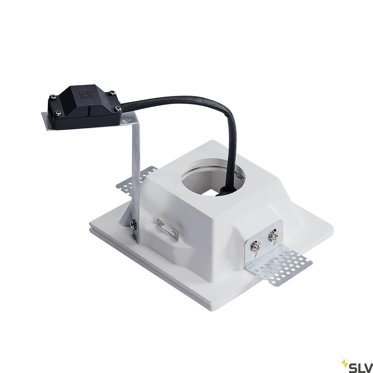 SLV Plaster downlight, GU10, square white plaster 148071