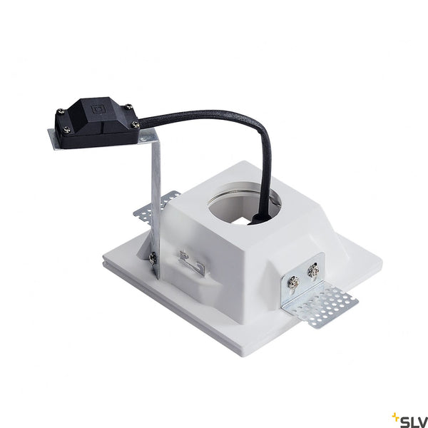 SLV Plaster downlight, GU10, square white plaster 148071