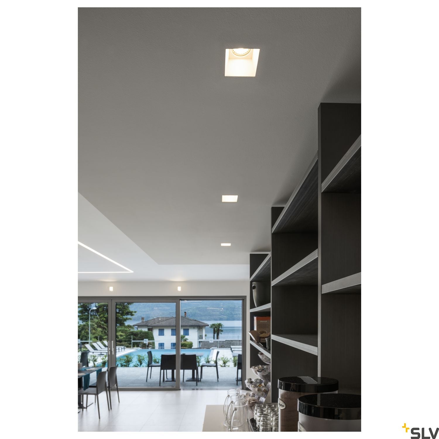 SLV Plaster downlight, GU10, square white plaster 148071