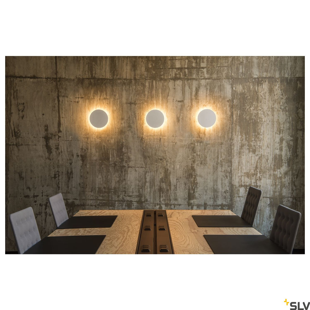 SLV Plaster, wall light, LED, 3000K, round, white plaster, Ø 26cm 148091