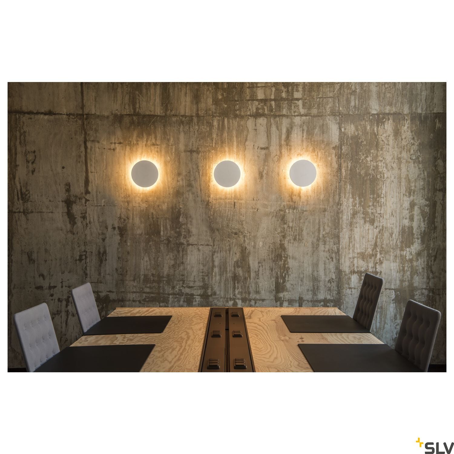 SLV Plaster, wall light, LED, 3000K, round, white plaster, Ø 26cm 148091