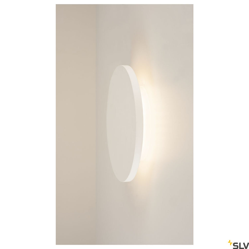 SLV Plaster, wall light, LED, 3000K, round, white plaster, Ø 26cm 148091