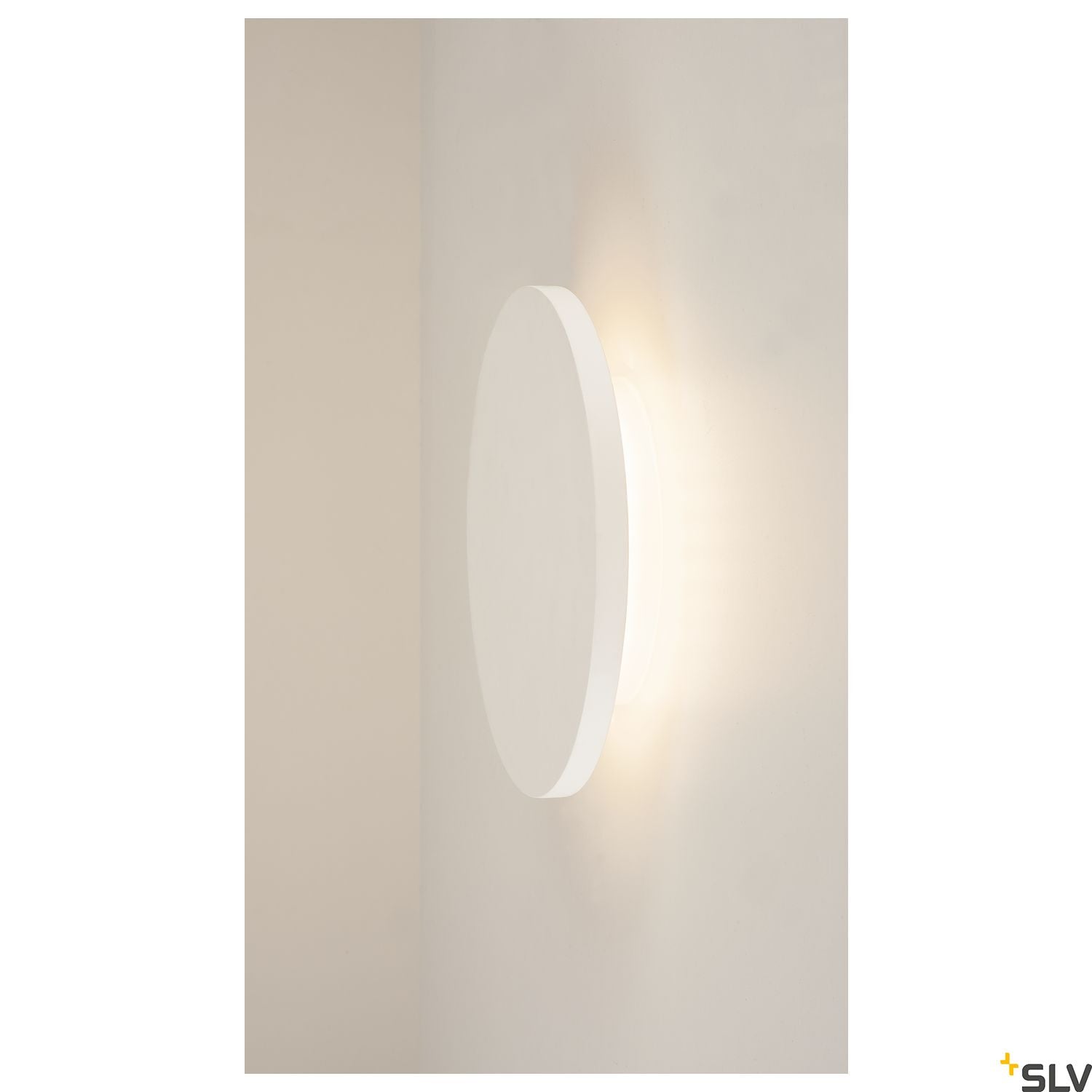 SLV Plaster, wall light, LED, 3000K, round, white plaster, Ø 26cm 148091