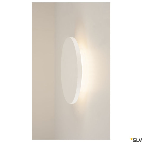 SLV Plaster, wall light, LED, 3000K, round, white plaster, Ø 26cm 148091
