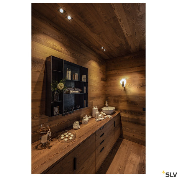 SLV PATTA-I, LED outdoor recessed ceiling light, angular DL IP65 black 1800-3000K 1002101
