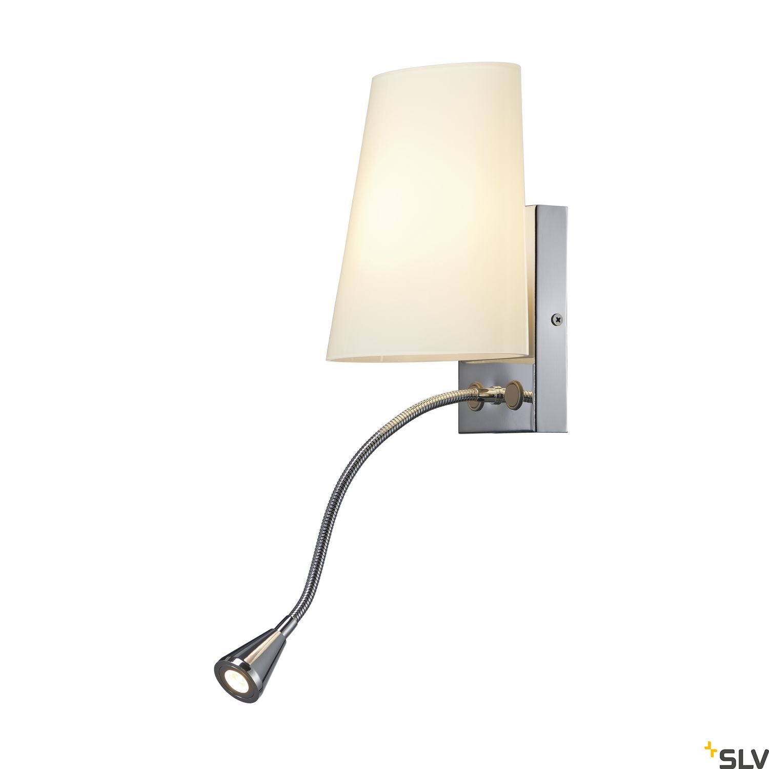 SLV COUPA FLEXLED wall light, chrome, frosted glass, 1xG9 max. 40W, 3W LED, 3000K 149452