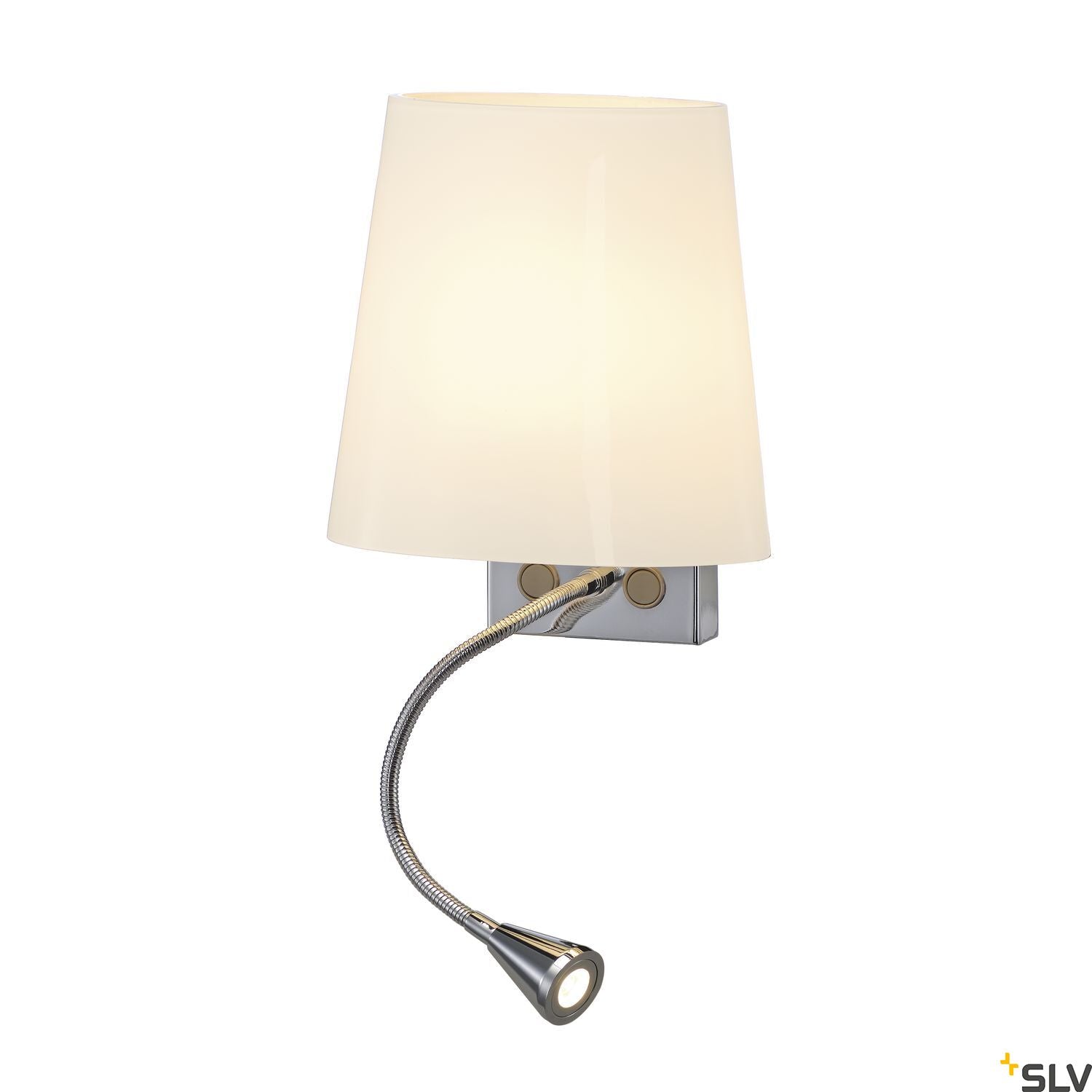 SLV COUPA FLEXLED wall light, chrome, frosted glass, 1xG9 max. 40W, 3W LED, 3000K 149452